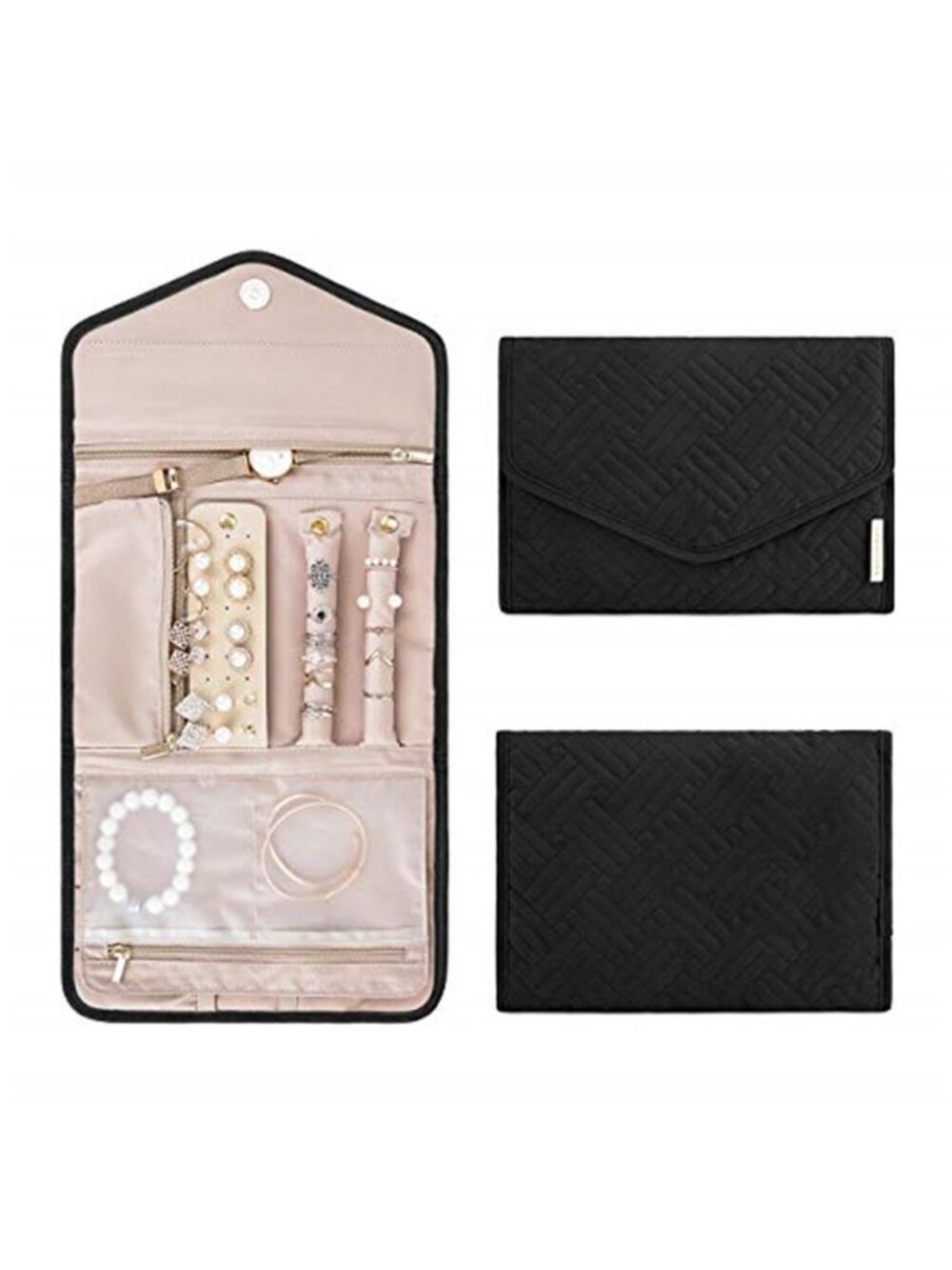 Travel Jewelry Organizer Case Necklace Ring Earring Storage Roll Pouch